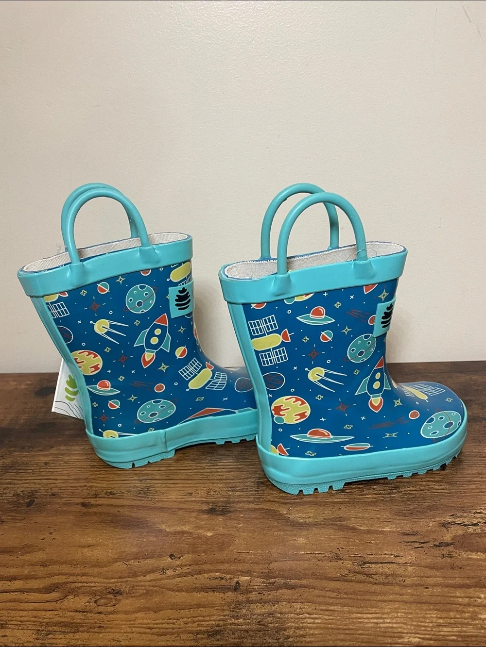 OAK Kids' Space Adventure Navy & Teal Rain Boots